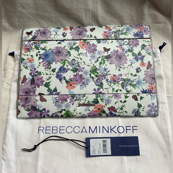 NWT Rebecca Minkoff Leo Clutch Multi Floral Print